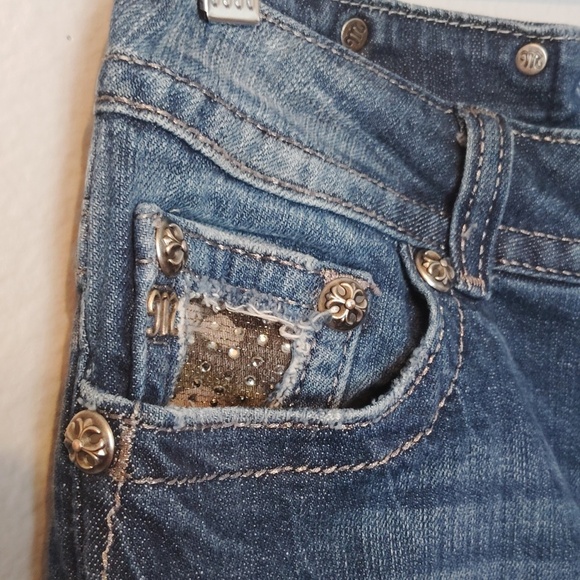 Miss Me Denim Distressed Sequined jeans Size 30 - Picture 3 of 16